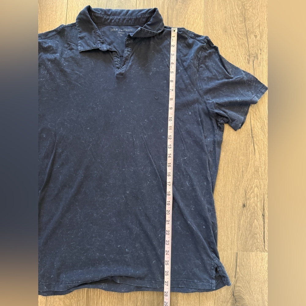 John Varvatos Marble Wash Polo Navy Blue Size XL - Picture 3 of 9